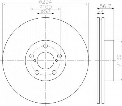 HELLA PAGID 8dd355112051 -  Тормозной диск